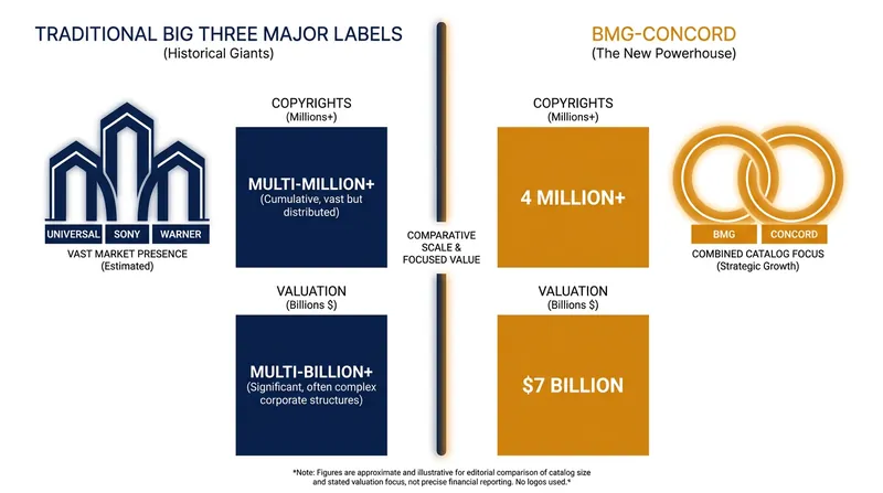 How the new BMG-Concord entity stacks up against the traditional major labels.