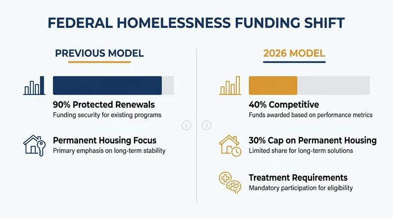 HUD's 2026 guidelines drastically reduce protected renewals and cap permanent housing expenditures.