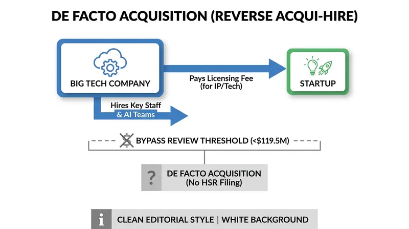 Regulators allege that 'reverse acqui-hires' are designed to bypass mandatory Hart-Scott-Rodino merger reviews.