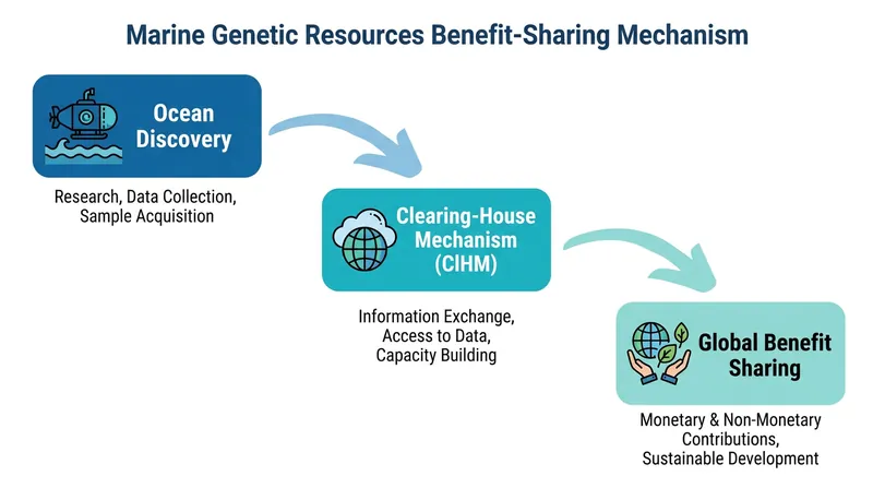 The treaty's Clearing-House Mechanism ensures that the genetic wealth of the high seas is shared equitably among all nations.
