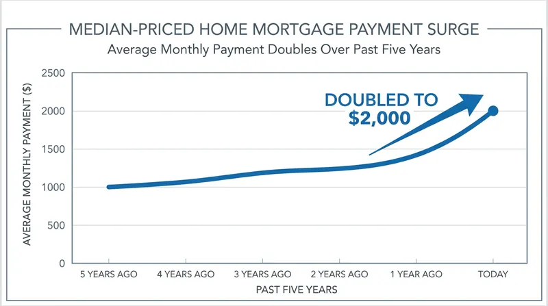 Carrying costs for a median-priced home have roughly doubled since 2021.