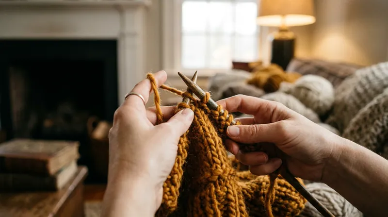 The repetitive, rhythmic motions required to knit act as a form of 'moving meditation,' lowering cortisol levels.