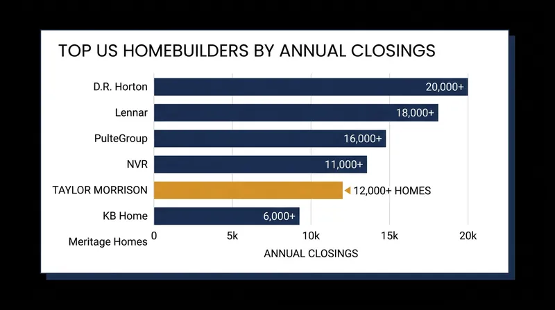 Taylor Morrison ranks as the fifth-largest homebuilder in the United States by annual closings.