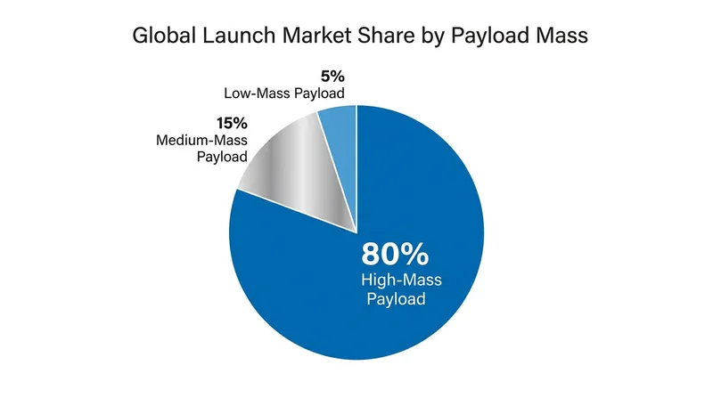 SpaceX currently delivers over 80% of all payload mass to orbit globally, underpinning its historic valuation.