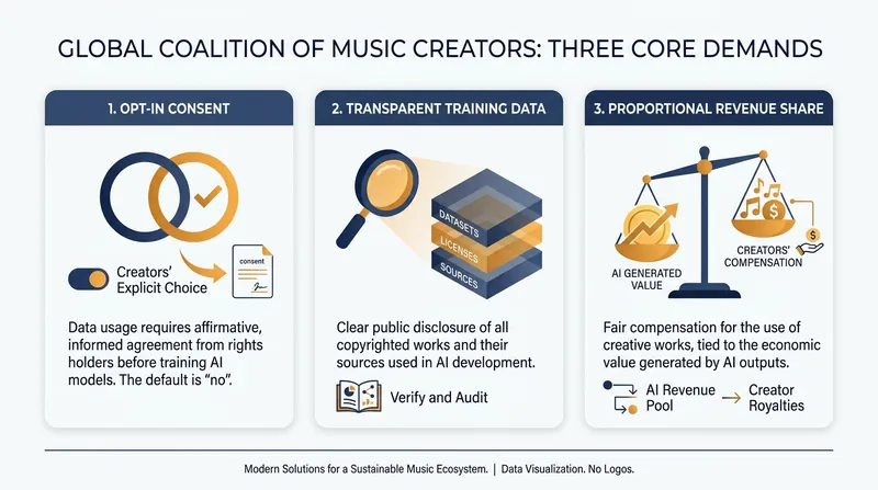 The GCMC's proposed framework for ethical AI music licensing.