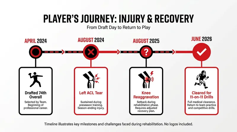 Trice's 735-day journey from his initial injury to his return to full-team drills.