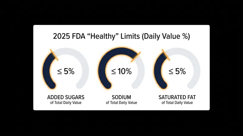 The strict new nutrient limits required for a product to bear the FDA's 'healthy' claim.