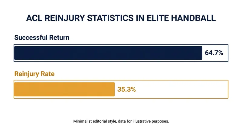 Data from the Journal of Human Sport and Exercise highlights the high reinjury risks elite handball players face post-surgery.