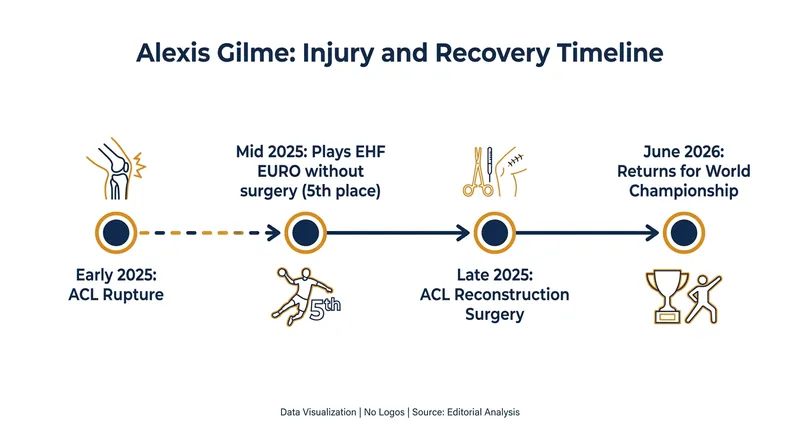 The timeline of Gilme's calculated medical gamble and subsequent recovery.
