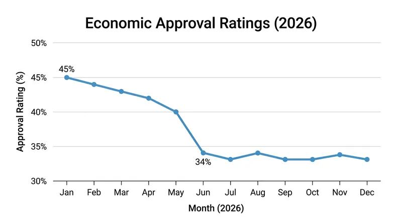 Economic approval ratings have seen a steady decline since the beginning of the year.