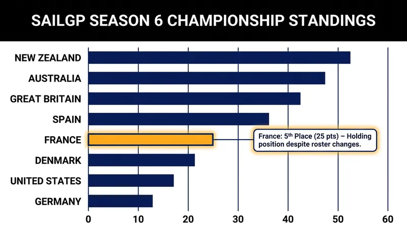 Despite the injuries, France has managed to hold onto 5th place in the overall standings.