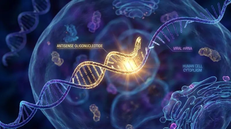 Antisense oligonucleotides work by binding to and degrading viral RNA, effectively starving the virus of the proteins it needs to replicate and evade the immune system.