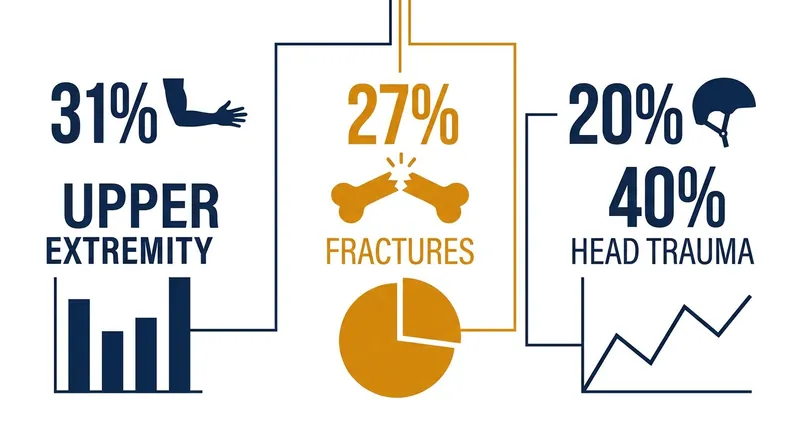 While wrist fractures are the most common skateboarding injury, head trauma accounts for a significant portion of emergency room visits.