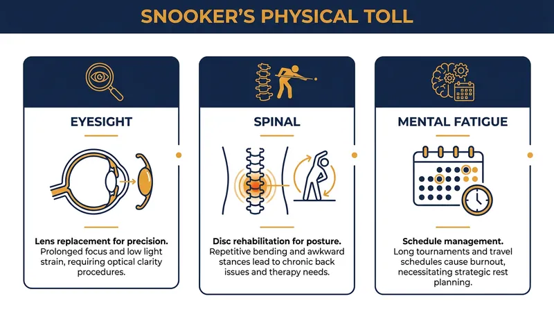 The physical and mental toll of the World Snooker Tour.
