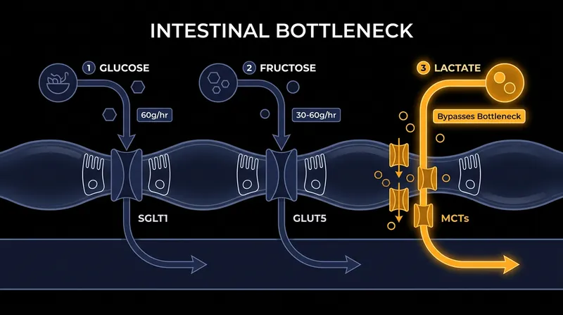 Lactate utilizes Monocarboxylate Transporters (MCTs), creating a third lane for energy absorption.