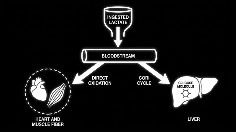 Ingested lactate is either burned directly by the heart and muscles, or converted into glucose by the liver.