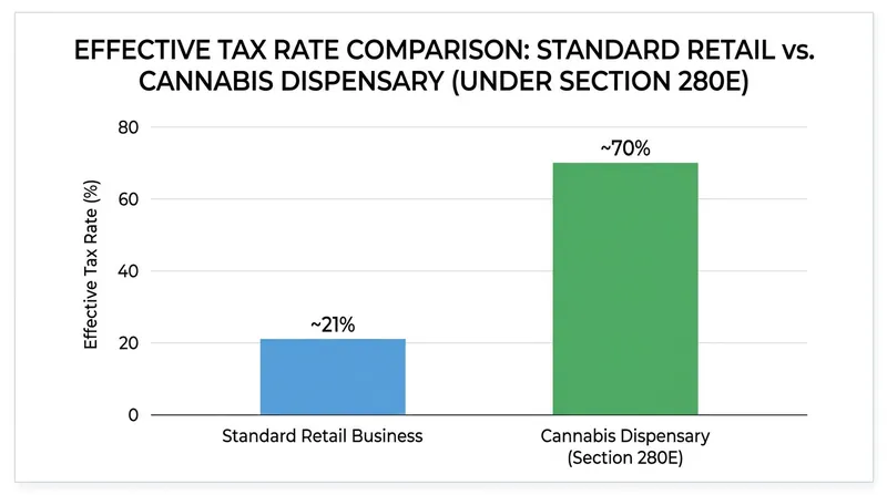 The financial impact of Section 280E on state-legal cannabis businesses.