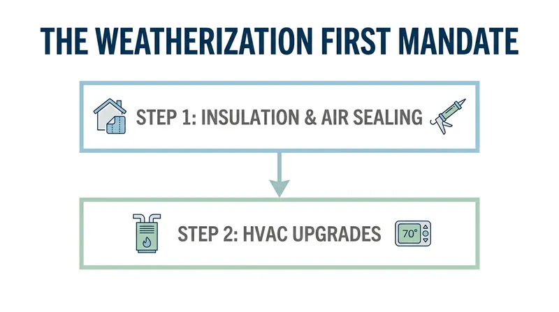 The DOE aims to prevent high electric bills by ensuring homes are sealed before heat pumps are installed.