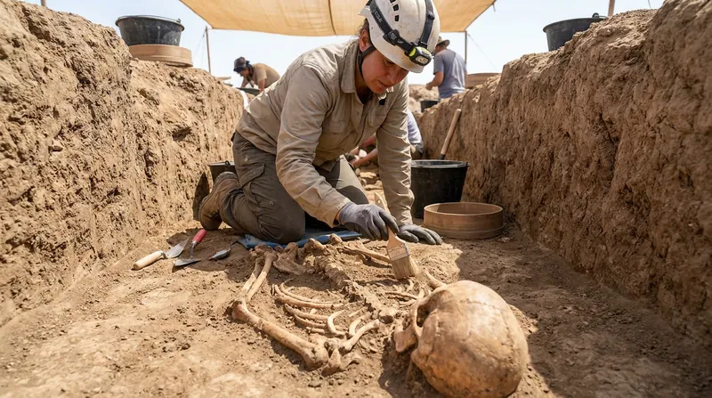 The anomalous prone burial and severed feet suggest the Roman soldier may have been subjected to a dishonorable interment.