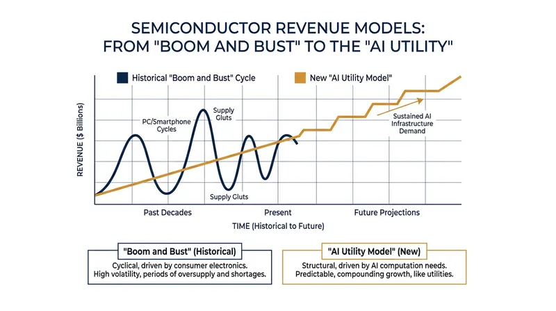 How the new upfront contract model smooths out the historical volatility of the memory chip market.