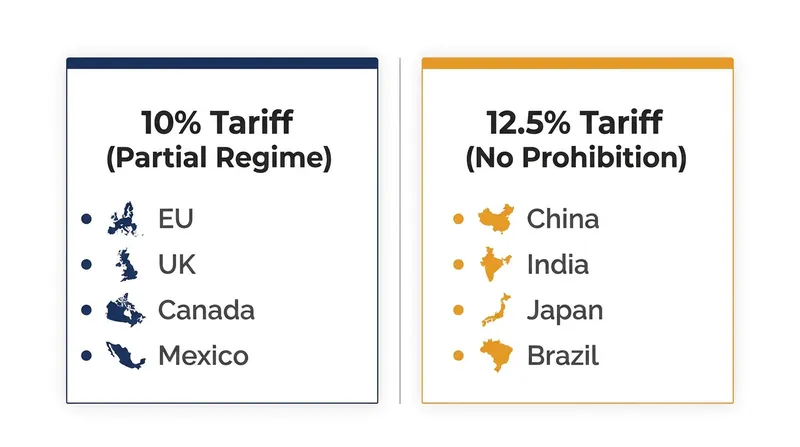 The USTR's proposed tariff structure categorizes 60 economies based on their enforcement of forced labor prohibitions.