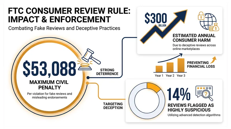 The financial stakes of review fraud have shifted dramatically under the new FTC guidelines.