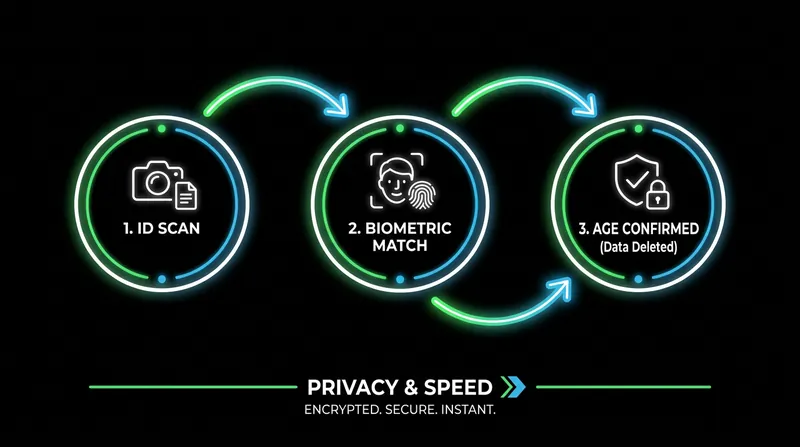 Modern age verification systems use zero-knowledge proofs to confirm a user's age without storing sensitive personal data.