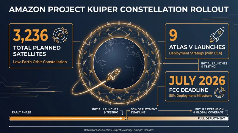 Amazon's Project Kuiper is racing to meet its 2026 regulatory deployment deadline.