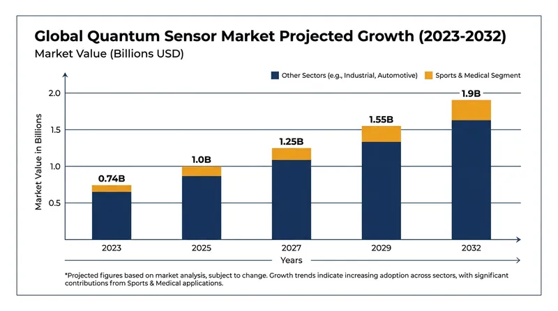 The global quantum sensor market is projected to reach $1.9 billion by the Brisbane 2032 Games.