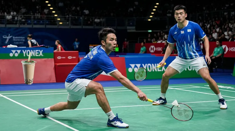 Chen Zhi Ray and Lin Yu Chieh fought hard but struggled to penetrate Japan's midcourt defense.