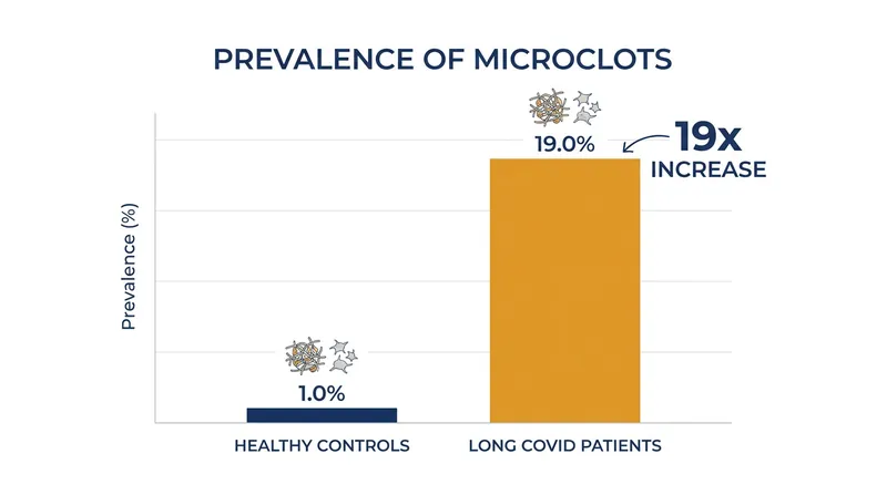 Studies indicate Long COVID patients can harbor up to 19 times more microclots than healthy individuals.