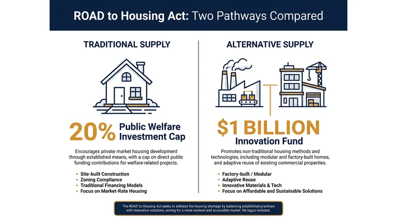 The legislation balances traditional site-built construction with newly deregulated alternative supply models.