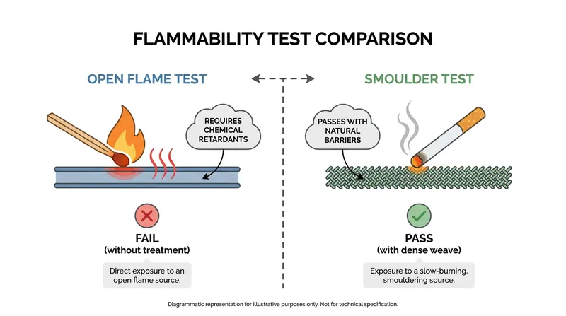 The mechanical difference between the tests dictates whether manufacturers must use chemical additives.