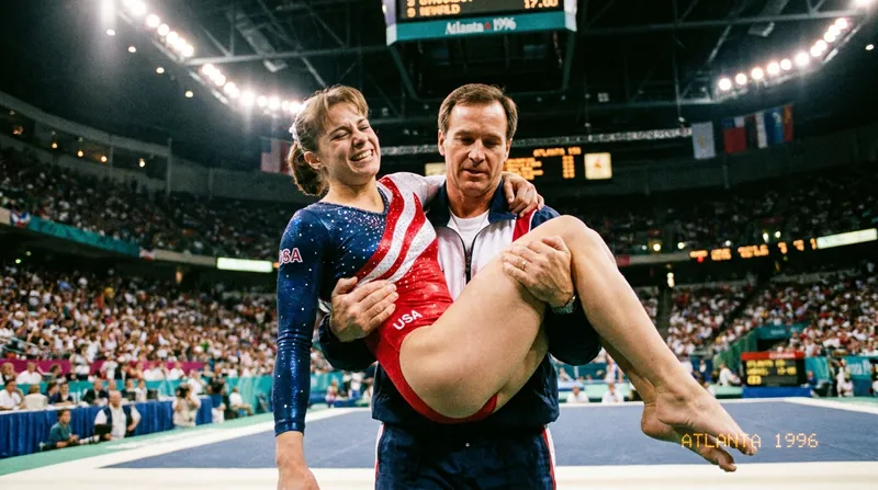 The 1996 Olympics produced enduring images of athletic grit, though modern audiences increasingly question the physical toll it required.