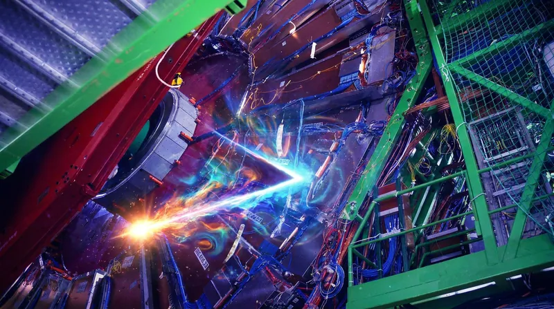 The CMS detector at the Large Hadron Collider recorded the 13 billion collisions analyzed in the study.