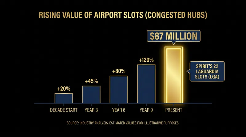 Takeoff and landing slots at airports like LaGuardia have become some of the most expensive real estate in the aviation industry.