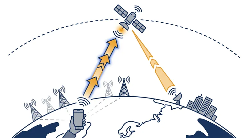 Direct-to-device technology allows standard smartphones to connect to low-Earth orbit satellites when out of cellular range.