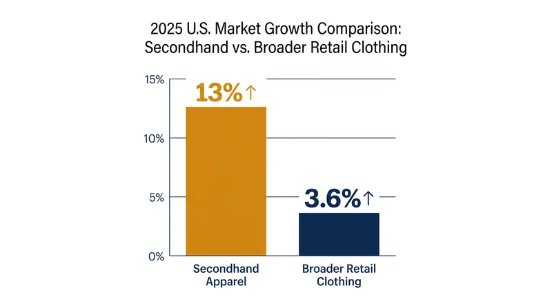 In 2025, the U.S. secondhand market grew nearly four times faster than the broader retail clothing sector.