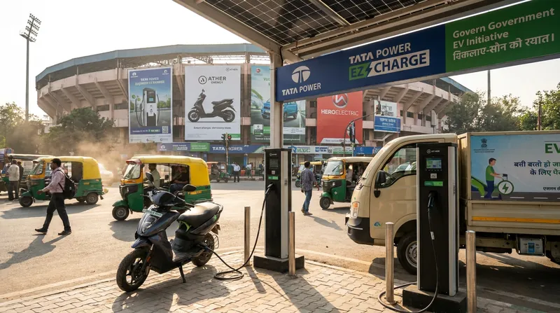 The Delhi government plans to install 32,000 new public charging points by 2030 to support the influx of electric vehicles.