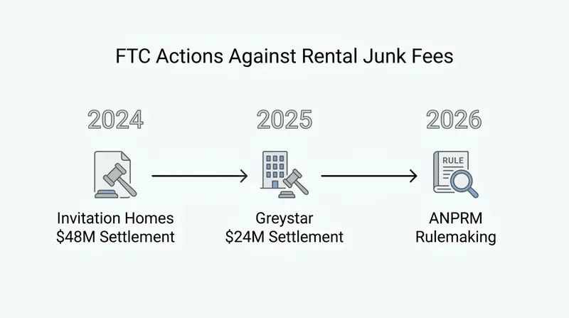 The FTC built its case through major corporate settlements before launching the 2026 rulemaking.