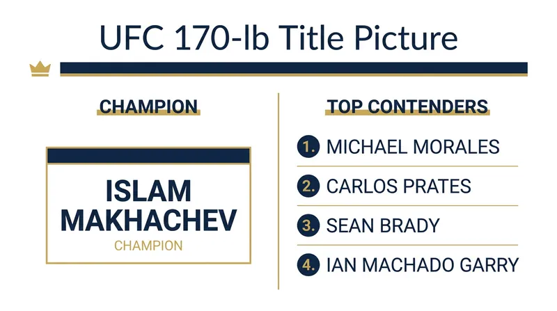 The welterweight title picture features a mix of undefeated rising stars and established veterans.