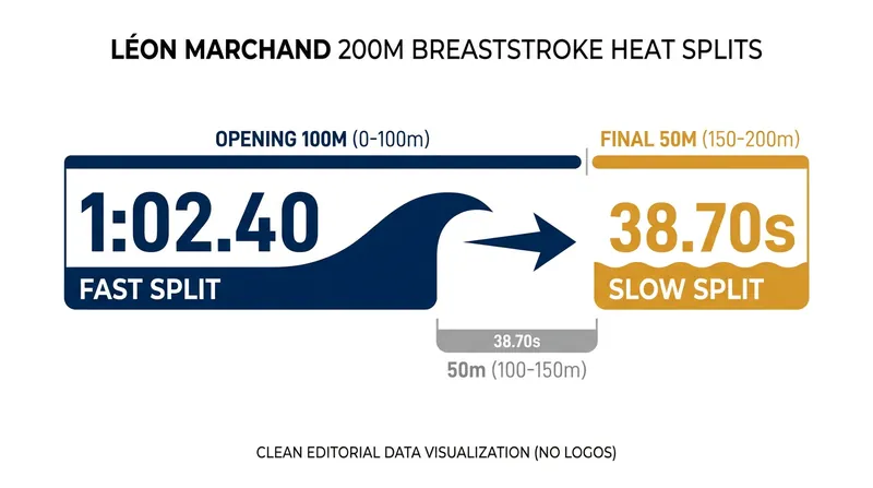 Marchand's pace dropped significantly in the final 50 meters of his preliminary heat.