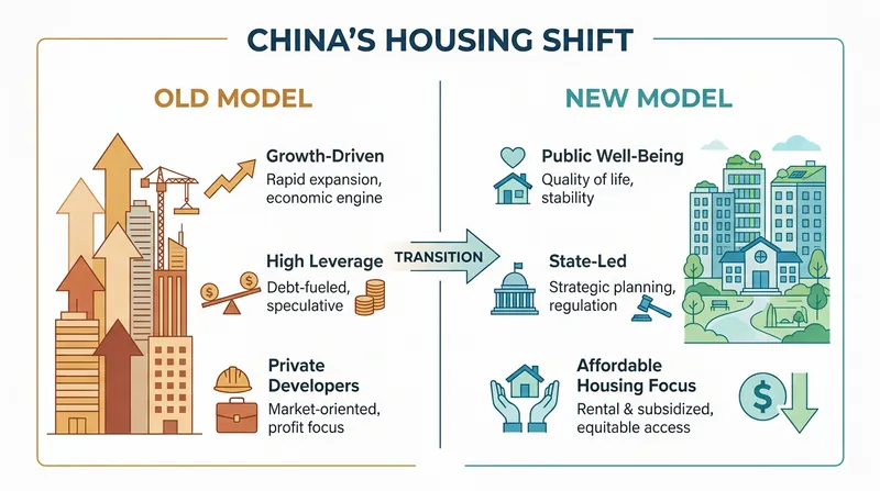 The 15th Five-Year Plan fundamentally repositions real estate from an economic growth engine to a public welfare sector.