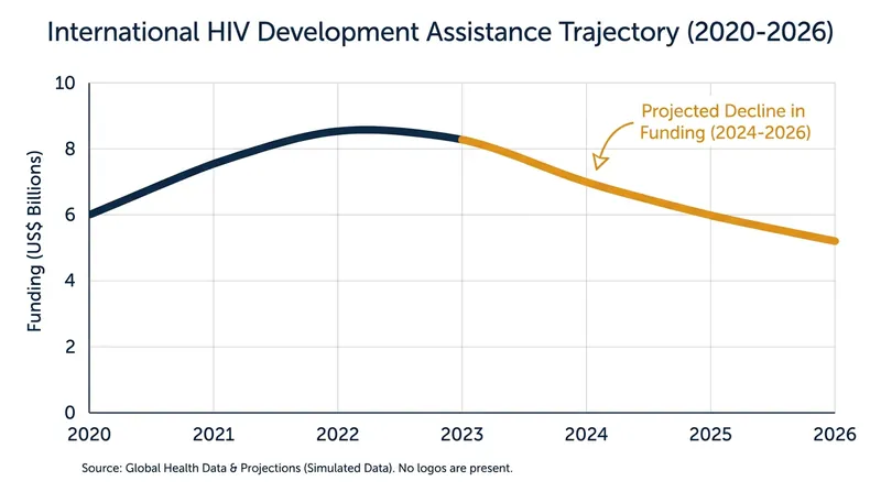 International development assistance for HIV has contracted in recent years, shifting the financial burden to domestic budgets.