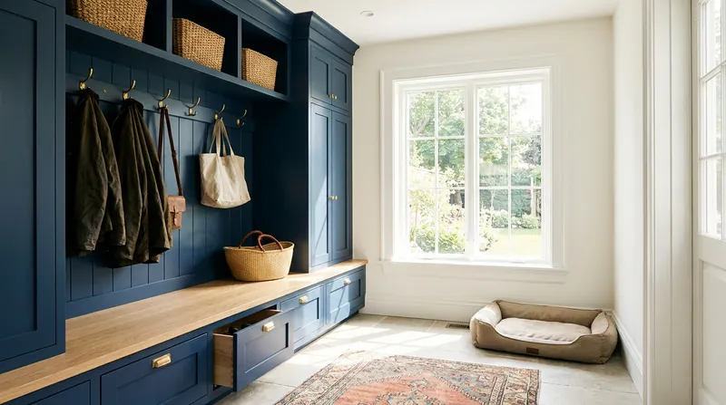 Dedicated 'drop zones' are replacing formal entryways, helping homeowners manage clutter before it enters the main living space.