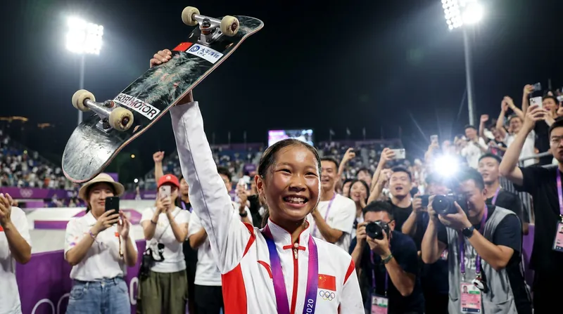 Chenxi Cui made history by securing China's first-ever podium finish on the World Skateboarding Tour.
