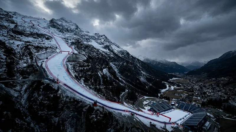 The notoriously icy Stelvio course in Bormio, Italy, where Sarrazin suffered his severe head injury in December 2024.