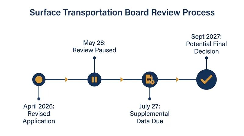 The STB's pause pushes the potential final decision on the merger to late 2027.