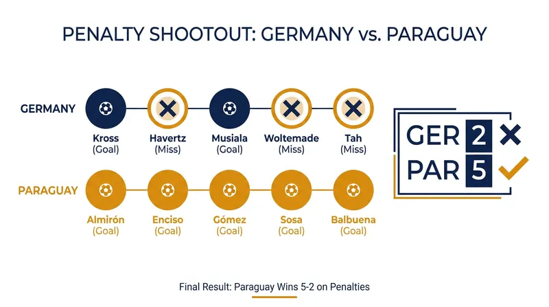 Germany missed three crucial penalties in the decisive shootout.