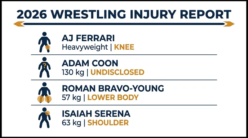 Key athletes navigating recovery periods following the spring 2026 competition slate.